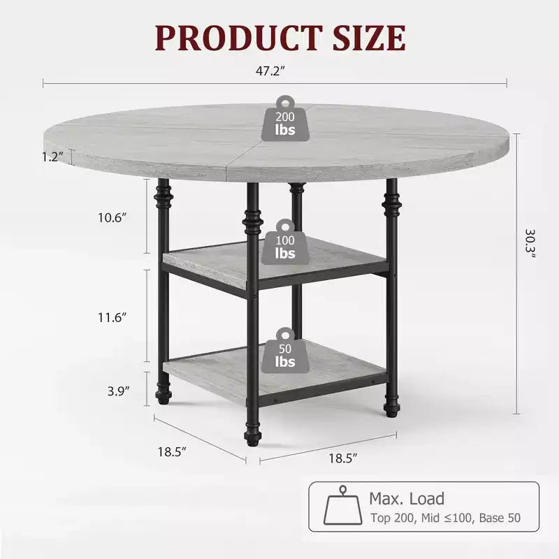Tavolo da pranzo rotondo da 120 cm per 4 persone