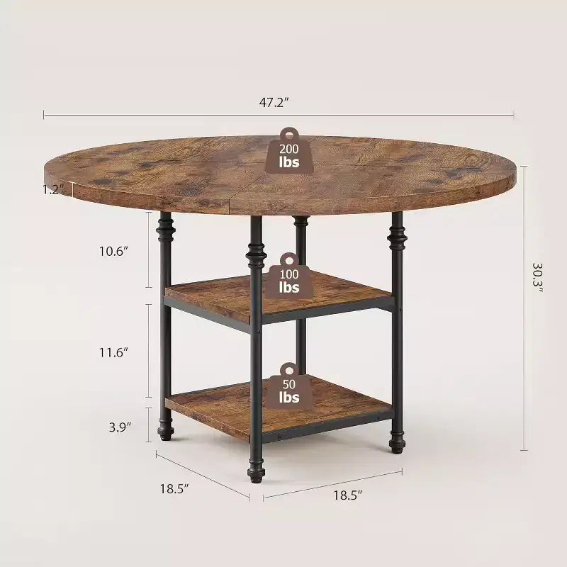 Tavolo da pranzo rotondo da 120 cm per 4 persone