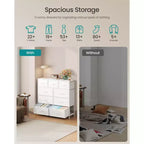 Comò Organizer a 9 Cassetti - Struttura in Acciaio con Cassetti in Tessuto Non Tessuto, Multiuso per Camera da Letto, Ufficio