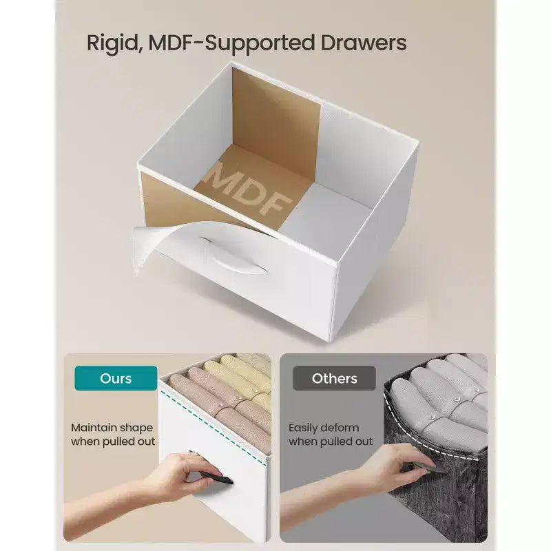Comò Organizer a 9 Cassetti - Struttura in Acciaio con Cassetti in Tessuto Non Tessuto, Multiuso per Camera da Letto, Ufficio