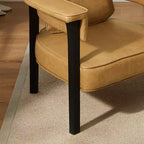 Sedia in pelle con telaio in legno di frassino