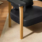 Sedia in pelle con telaio in legno di frassino