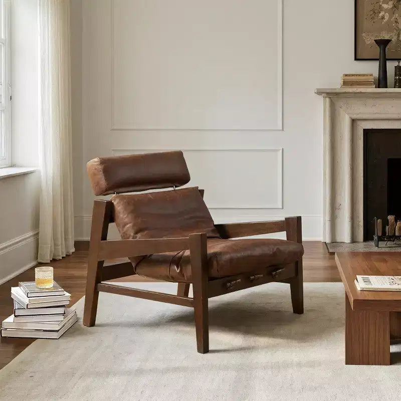 Poltrona lounge in pelle