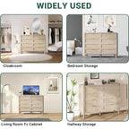 Cassettiera a 8 cassetti in rattan - Comò da fattoria con maniglie dorate per camera da letto e soggiorno