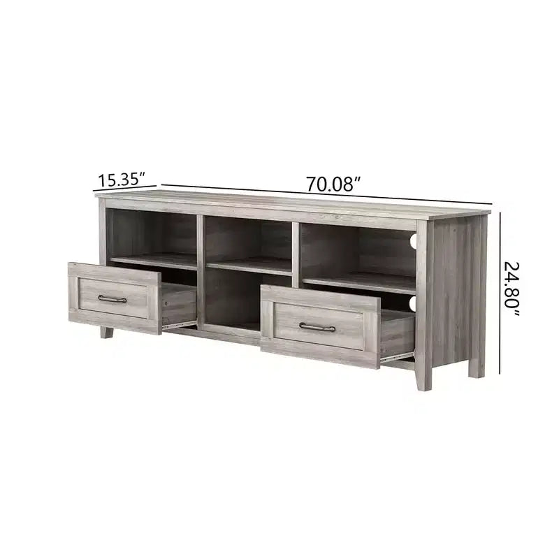 Mobile TV per TV fino a 70 pollici, mobile da intrattenimento, console multimediale con cassetti, ripiano aperto, ampio spazio di archiviazione, tavolino da buffet da cucina