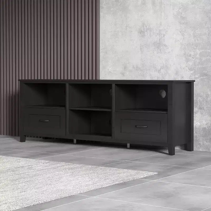 Mobile TV per TV fino a 70 pollici, mobile da intrattenimento, console multimediale con cassetti, ripiano aperto, ampio spazio di archiviazione, tavolino da buffet da cucina