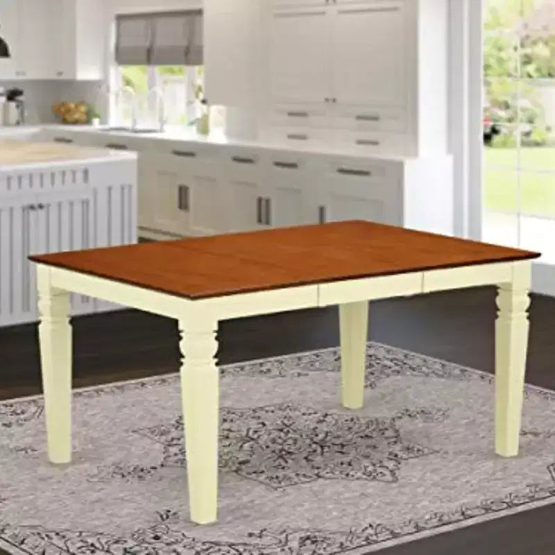 su tavolo da pranzo rettangolare con prolunga a farfalla da 45 cm
