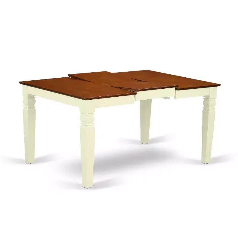 su tavolo da pranzo rettangolare con prolunga a farfalla da 45 cm