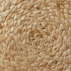 Pouf ottomano in juta intrecciato a mano, 19 rotondo x 10-1/2 poggiapiedi alto, poggiapiedi intrecciato naturale, decorazioni bohemien da fattoria per soggiorno, camera da letto