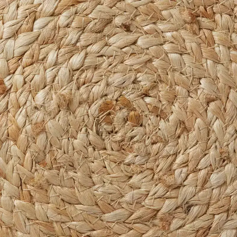 Pouf ottomano in juta intrecciato a mano, 19 rotondo x 10-1/2 poggiapiedi alto, poggiapiedi intrecciato naturale, decorazioni bohemien da fattoria per soggiorno, camera da letto