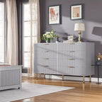 Cassettiera a 8 cassetti per camera da letto, Comò moderno scanalato con cassetti profondi, Organizer cassettiera in legno per soggiorno, corridoio, camera dei bambini