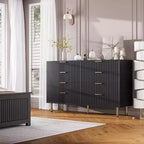 Cassettiera a 8 cassetti per camera da letto, Comò moderno scanalato con cassetti profondi, Organizer cassettiera in legno per soggiorno, corridoio, camera dei bambini