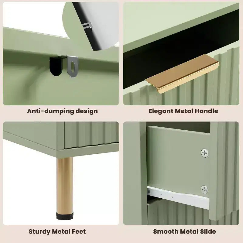 Cassettiera a 8 cassetti per camera da letto, Comò moderno scanalato con cassetti profondi, Organizer cassettiera in legno per soggiorno, corridoio, camera dei bambini