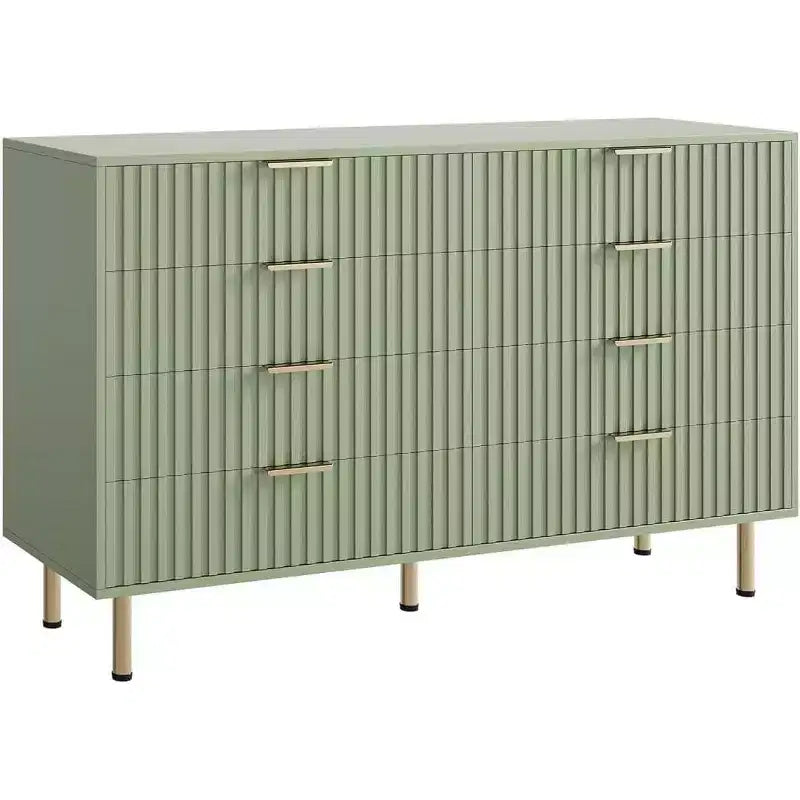 Cassettiera a 8 cassetti per camera da letto, Comò moderno scanalato con cassetti profondi, Organizer cassettiera in legno per soggiorno, corridoio, camera dei bambini