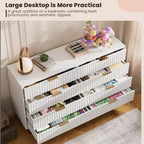 Cassettiera a 8 cassetti per camera da letto, Comò moderno scanalato con cassetti profondi, Organizer cassettiera in legno per soggiorno, corridoio, camera dei bambini