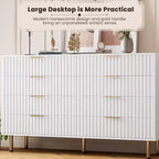 Cassettiera a 8 cassetti per camera da letto, Comò moderno scanalato con cassetti profondi, Organizer cassettiera in legno per soggiorno, corridoio, camera dei bambini