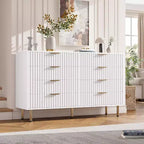 Cassettiera a 8 cassetti per camera da letto, Comò moderno scanalato con cassetti profondi, Organizer cassettiera in legno per soggiorno, corridoio, camera dei bambini