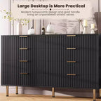 Cassettiera a 8 cassetti per camera da letto, Comò moderno scanalato con cassetti profondi, Organizer cassettiera in legno per soggiorno, corridoio, camera dei bambini