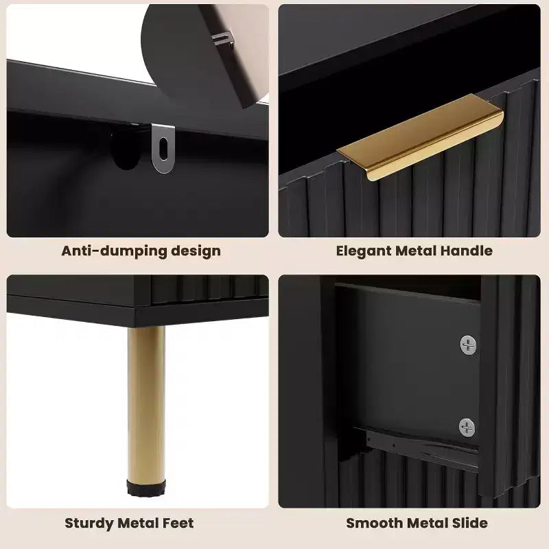 Cassettiera a 8 cassetti per camera da letto, Comò moderno scanalato con cassetti profondi, Organizer cassettiera in legno per soggiorno, corridoio, camera dei bambini