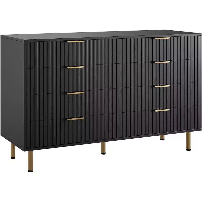 Cassettiera a 8 cassetti per camera da letto, Comò moderno scanalato con cassetti profondi, Organizer cassettiera in legno per soggiorno, corridoio, camera dei bambini