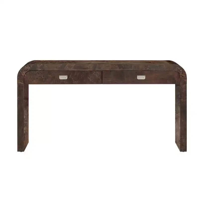 Consolle ad arco con cassetti, Tavolo da ingresso minimalista in legno con cassetti per ingresso