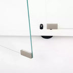 Vetrinetta in vetro temperato, Armadietto portavino, Classificatore, Luce Paipai a batteria, Piedini regolabili, Soggiorno Camera da letto Ufficio, Bianco