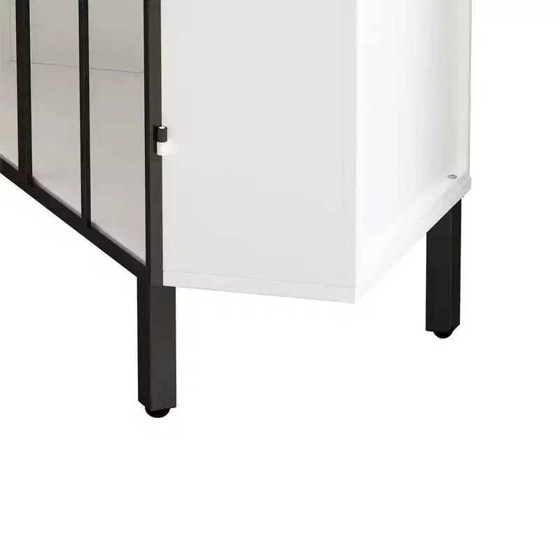 Mobile ad angolo bianco, Vetrina in vetro, Libreria ad angolo, Mobile bar per soggiorno, camera da letto, ufficio, corridoio, studio, bianco