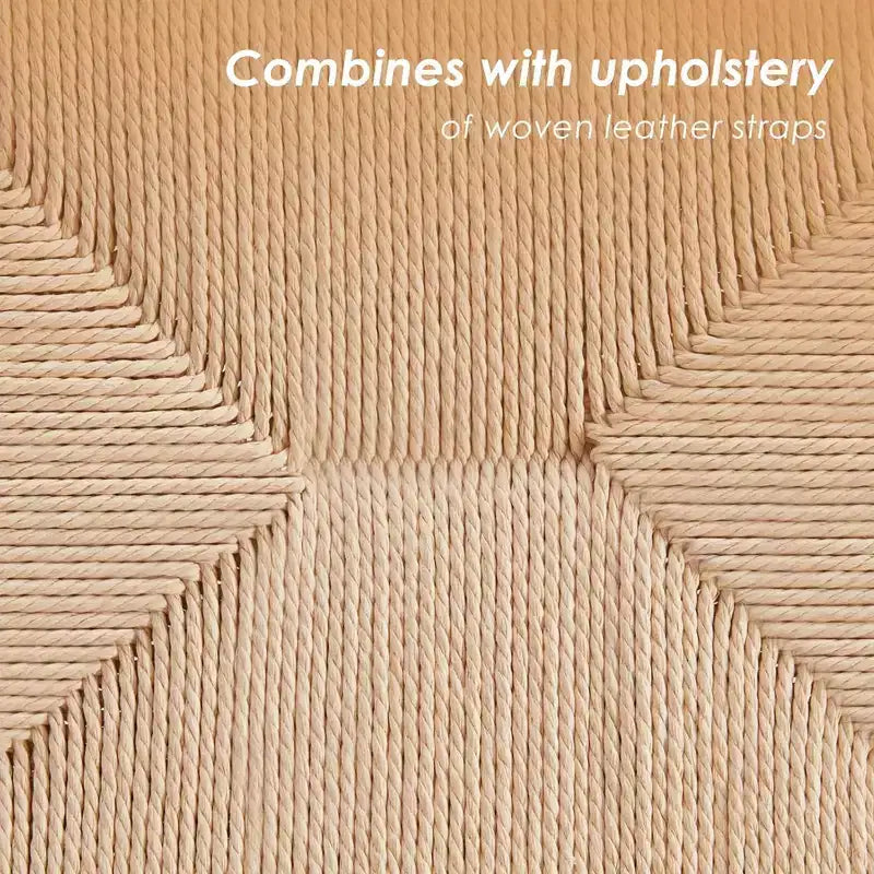Poltrona Moderna Boho - Legno di faggio scandinavo, Seduta e schienale intrecciati in iuta (Ambra chiaro-Beige)