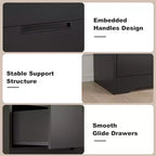 Comò moderno a 4 cassetti con maniglie integrate, cassetti scorrevoli e design anti-ribaltamento, cassettiera in legno per cameretta, camera da letto, soggiorno
