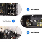 Mobile Bar Industriale, Credenza Portabottiglie con Ripiani per Sala da Pranzo o Soggiorno