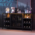 Acekool Industrial Bar Cabinet , Wine Rack Sideboard with Storage Shelves for Dining Room or Living Room
