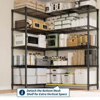 71 W Scaffali portaoggetti, Scaffale in metallo a 5 ripiani, Scaffale a filo resistente regolabile, Scaffale da cucina per dispensa, garage, uso commerciale