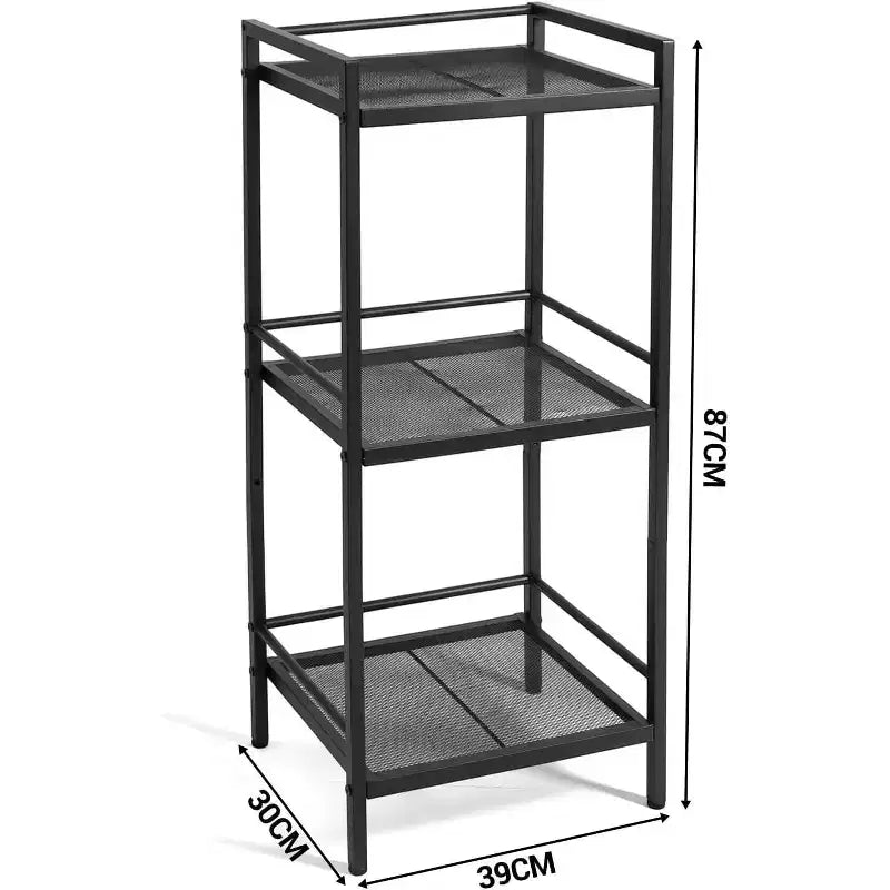 Scaffale portaoggetti in acciaio al carbonio a 3/4 ripiani, unità di scaffalatura portaoggetti per bagno e supporto per piante, libreria angolare per organizzazione cucina e lavanderia