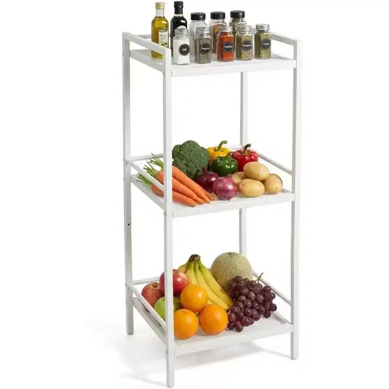 Scaffale portaoggetti in acciaio al carbonio a 3/4 ripiani, unità di scaffalatura portaoggetti per bagno e supporto per piante, libreria angolare per organizzazione cucina e lavanderia