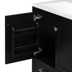 Mobile bagno a doppia lavabo 48 Vintage, con ante a chiusura ammortizzata e ripiano