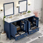 Mobile bagno a doppia lavabo 48 Vintage, con ante a chiusura ammortizzata e ripiano