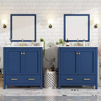 Mobile bagno a doppia lavabo 48 Vintage, con ante a chiusura ammortizzata e ripiano