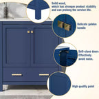 Mobile bagno a doppia lavabo 48 Vintage, con ante a chiusura ammortizzata e ripiano
