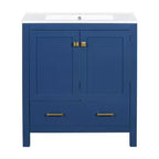 Mobile bagno a doppia lavabo 48 Vintage, con ante a chiusura ammortizzata e ripiano