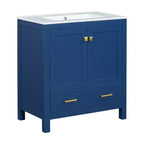 Mobile bagno a doppia lavabo 48 Vintage, con ante a chiusura ammortizzata e ripiano