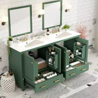 Mobile bagno a doppia lavabo 48 Vintage, con ante a chiusura ammortizzata e ripiano