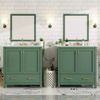 Mobile bagno a doppia lavabo 48 Vintage, con ante a chiusura ammortizzata e ripiano