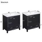 Mobile bagno a doppia lavabo 48 Vintage, con ante a chiusura ammortizzata e ripiano