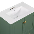 Mobile bagno a doppia lavabo 48 Vintage, con ante a chiusura ammortizzata e ripiano
