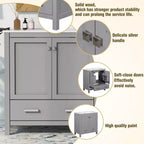 Mobile bagno a doppia lavabo 48 Vintage, con ante a chiusura ammortizzata e ripiano