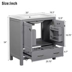 Mobile bagno a doppia lavabo 48 Vintage, con ante a chiusura ammortizzata e ripiano