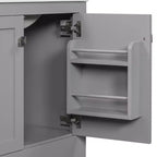 Mobile bagno a doppia lavabo 48 Vintage, con ante a chiusura ammortizzata e ripiano