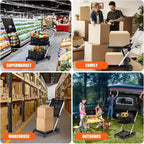 Carrello Utilitario Pieghevole per Ufficio con Ruote, Carrello Portautensili a 2 Livelli con Rotelle, Organizzatore Multiuso Pieghevole, Nero, 2 Scatole di Carico