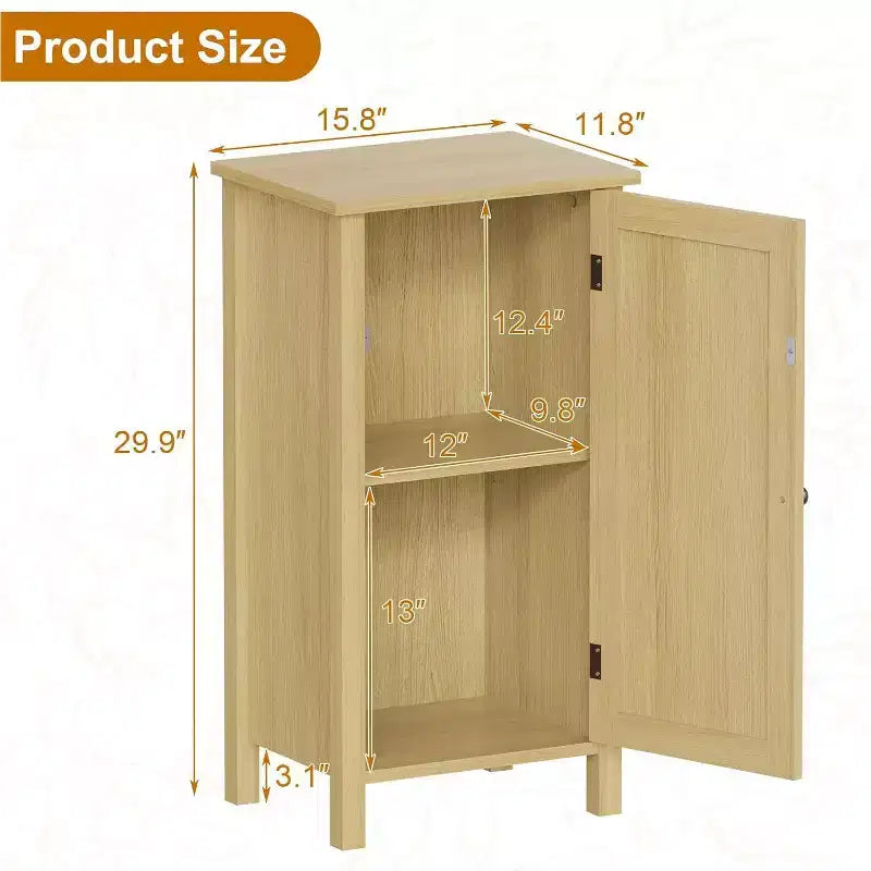 Comodino rustico con anta in rattan, tavolino laterale accentato nero con contenitore - Comodino moderno compatto per camera da letto, soggiorno, ufficio