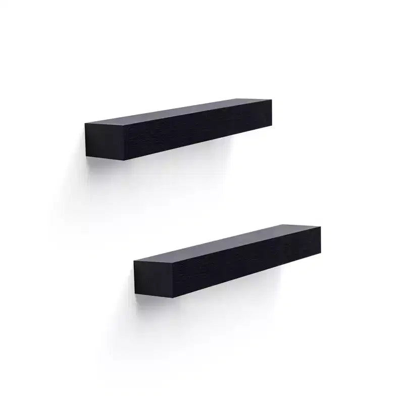 18.11 Mensola galleggiante nera in legno con supporto invisibile, perfetta per l'arredo di bagno/camera da letto/cucina o per esporre libri/piante, facile da installare